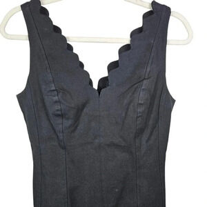New With Tag Banana Republic Black Scallop Edge‎ Stretch Sheath Dress Size 6